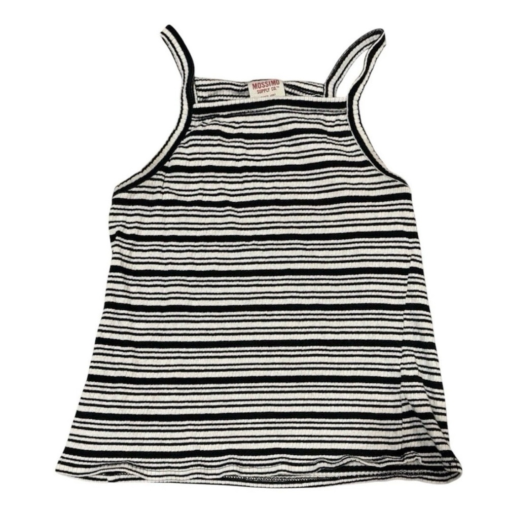 Mossimo Supply Co. Girl’s Black and White Striped Summer Ribbed Tank Top